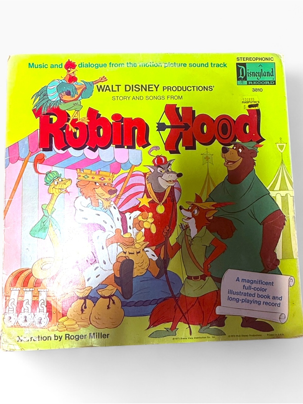 Vintage 1973 Walt Disney Productions' Story and Songs from Robin Hood Vinyl LP